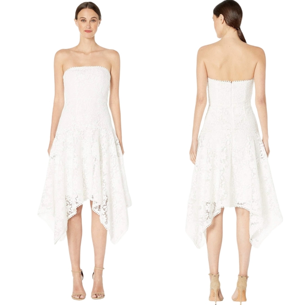 ML Monique Lhuillier Floral Lace‎ Calf Length Dress